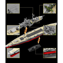 Load image into Gallery viewer, 2738PCS MOC Military Large Schlachtschiff Tirpitz Battleship Model Toy Building Block Brick Gift Kids DIY Set New 1:300
