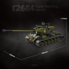 Load image into Gallery viewer, 1322PCS MOC Military T26E4 Super Pershing Pilot #1 Tank Figure Model Toy Building Block Brick Gift Kids DIY Set New 1:28

