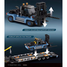 Load image into Gallery viewer, 1404PCS MOC Technic Speed Trailer Flatbed Truck Crane‌ Model Toy Building Block Brick Gift Kids DIY Set New
