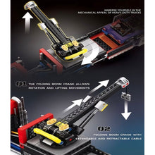 Load image into Gallery viewer, 1387PCS MOC Technic Speed Red Trailer Flatbed Truck Crane‌ Jeep Model Toy Building Block Brick Gift Kids DIY Set New
