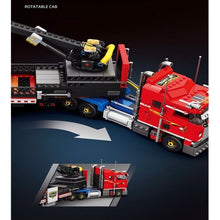 Load image into Gallery viewer, 1387PCS MOC Technic Speed Red Trailer Flatbed Truck Crane‌ Jeep Model Toy Building Block Brick Gift Kids DIY Set New
