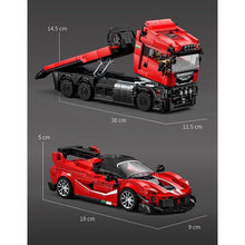 Load image into Gallery viewer, 1728PCS MOC Technic Speed Red Scania Truck Trailer Set Sports Car Model Toy Building Block Brick Gift Kids DIY Set New
