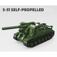 Load image into Gallery viewer, 885PCS MOC Military S-51 Self Propelled Tank Model Toy Building Block Brick Gift Kids DIY Set New 1:40
