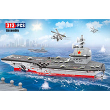 Load image into Gallery viewer, 313PCS Military WW2 CVN Nuclear Aircraft Carrier Figure Model Toy Building Block Brick Gift Kids Compatible Lego
