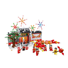 Load image into Gallery viewer, MOC Chinese New Year Scene Dragon Dance Garden Lantern Festival Model Figures Toy Building Block Brick Gift Kids
