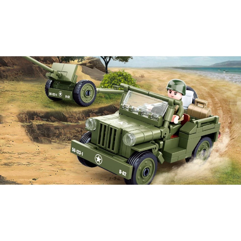 143PCS Military WW2 Willys Jeep Car Vehicle Figure Model Toy Building Block Brick Gift Kids Compatible Lego
