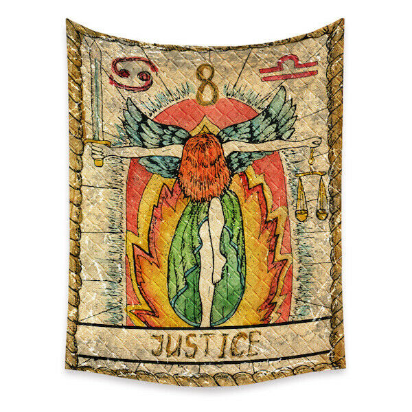 Tapestry Home Decor Wall Hanging Living Bed room Tablecloth Tarot Card Justice