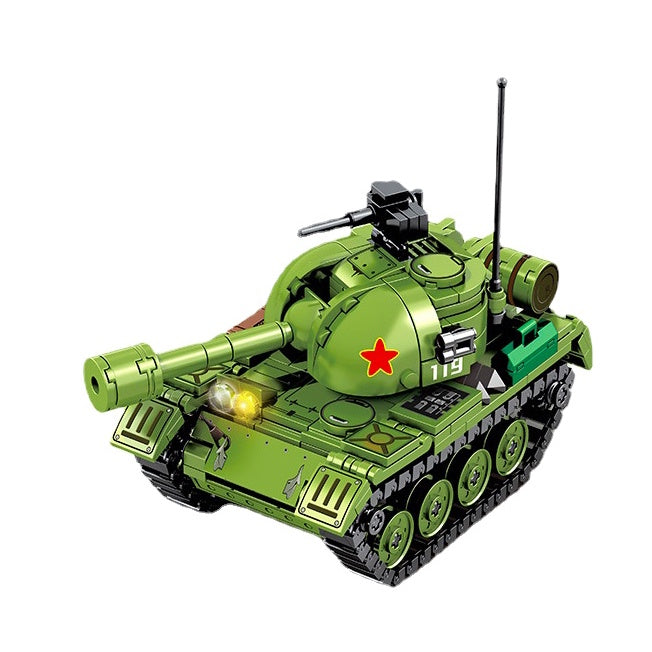 366PCS MOC Military WW2 Type 59 Medium Tank Figure Model Toy Building Block Brick Gift Kids Compatible Lego