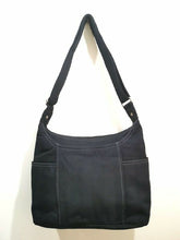 Load image into Gallery viewer, Thirty One Free To Be Carry All Purse Sling Travel Cross body bag 31 Gift in Black Twill Stripe
