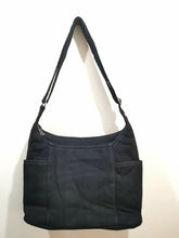 Load image into Gallery viewer, Thirty One Free To Be Carry All Purse Sling Travel Cross body bag 31 Gift in Black Twill Stripe
