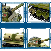 Load image into Gallery viewer, 411PCS Military WW2 T-34 Medium Tank Figure Model Toy Building Block Brick Gift Kids Compatible Lego
