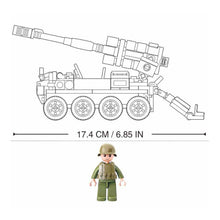 Load image into Gallery viewer, 159PCS Military WW2 120 Wheeled Self-propelled Artillery Figure Model Toy Building Block Brick Gift Kids Compatible Lego
