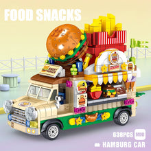 Load image into Gallery viewer, MOC Micro Mini Food Fruit Ice Cream Sushi Burger Vending Truck Car Model Toy Building Block Brick Gift Kids
