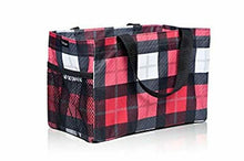Load image into Gallery viewer, Thirty One All in One Organizer mini tote beach lunch Cosmetic bag 31 Gift in Check Mate New
