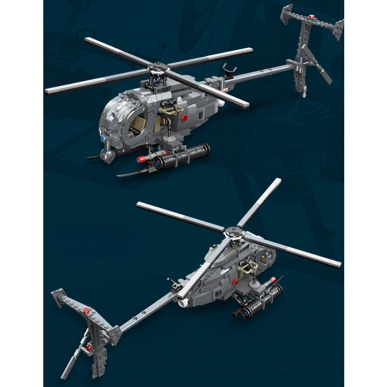 523PCS Military WW2 Bird Helicopter Model Toy Building Block Brick Gift Kids Compatible Lego