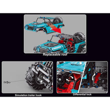 Load image into Gallery viewer, 2680PCS Technic Jeep Wrangler Off Road SUV Car Blue Static Version Model Building Block Brick Toy Gift Set Kids New Compatible Lego
