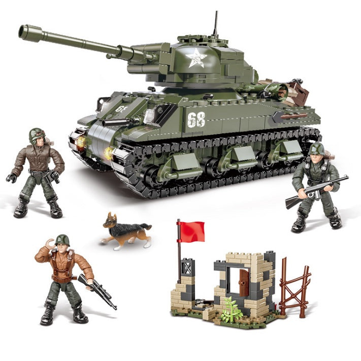 920PCS Military M4 Sherman Capital Tank Model Figures Building Block Brick Toy Gift Set Kids New Compatible Lego