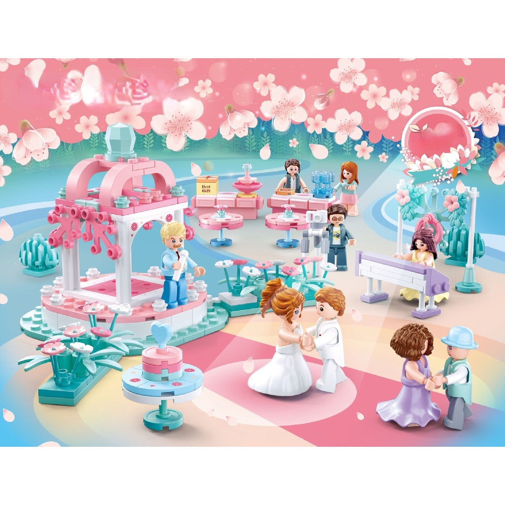 353PCS MOC Girls Wedding Ceremony Scene Figure Model Toy Building Block Brick Gift Kids Compatible Lego