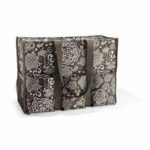 Load image into Gallery viewer, Thirty One Super Organizing Zip Top Utility tote bag 31 Gift in Woodblock Floral
