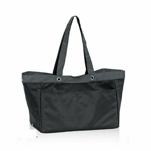 Thirty one Soft Utility tote travel beach large 31 gift bag in Black Twill Strip
