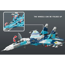 Load image into Gallery viewer, 2332PCS Military WW2 SU-27 Sukhoi Flanker Air Fighter Aircraft Figure Model Toy Building Block Brick Gift Kids Compatible Lego
