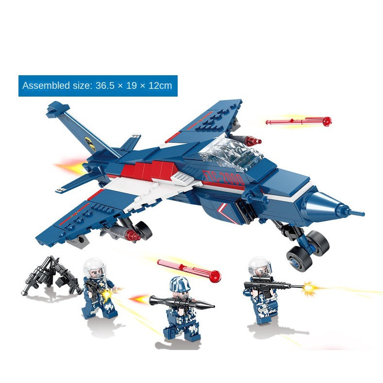 266PCS Military WW2 Guizhou JL-9 FTC-2000 Air Plane Figure Model Toy Building Block Brick Gift Kids Compatible Lego