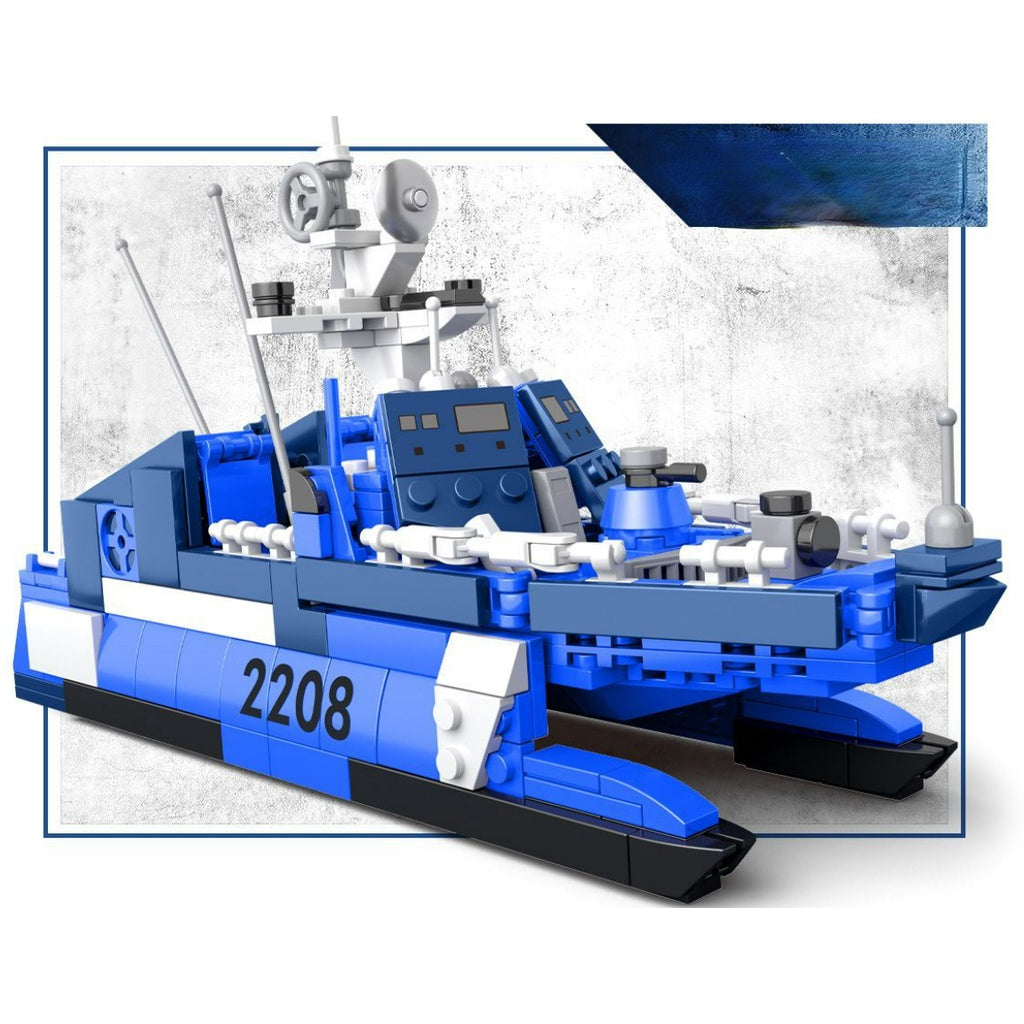 385PCS Military WW2 Type 022 Missile Speed Boat Houbei Class Ship 