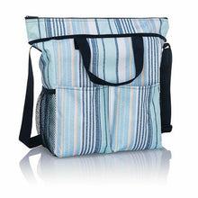 Load image into Gallery viewer, Thirty One Crossbody Organizing Utility Travel Mummy Tote Bag Zip Top 31 Gift in Boardwalk Strip
