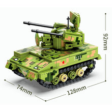 Load image into Gallery viewer, 302PCS MOC Military WW2 PGZ-09 Wheeled Self-Propelled Anti Aircraft Tank Figure Model Toy Building Block Brick Gift Kids Compatible Lego
