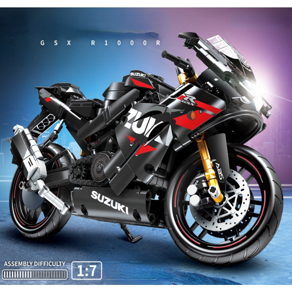 794PCS MOC Technic Speed GSX R1000R Motorcycle Motor Bike Model Toy Building Block Brick Gift Kids Compatible Lego 1:7