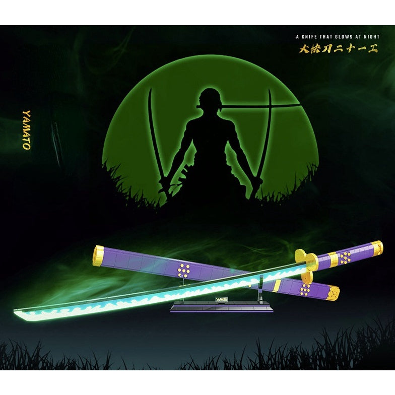 1016PCS MOC Comic Cartoon Devil May Cry YAMATO Blade Sword Model Toy Building Block Brick Gift Kids Compatible Lego Display Light