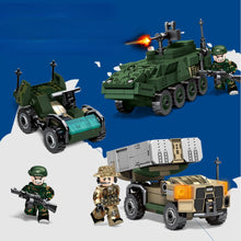 Load image into Gallery viewer, 658PCS Military WW2 4in1 Patriot Missile Truck Vehicle MRAP Stryker IFV HIMARS Figure Model Toy Building Block Brick Gift Kids Compatible Lego
