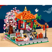 Load image into Gallery viewer, MOC Micro Mini Chinese New Year Traditional Bridge Pavilion Teahouse Model Figure Toy Building Block Brick Gift Kids
