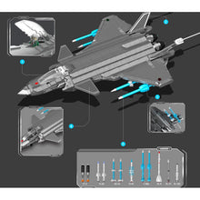 Load image into Gallery viewer, 1621PCS Military WW2 Chengdu J-20 Fire Fang Air Plane Fighter Figure Stand Model Toy Building Block Brick Gift Kids Compatible Lego
