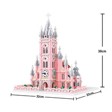 Load image into Gallery viewer, 7017PCS Architecture Pink Church Ho Chi Minh Vietnam Model Building Block Brick Toy Display Gift Set Kids New Compatible Lego
