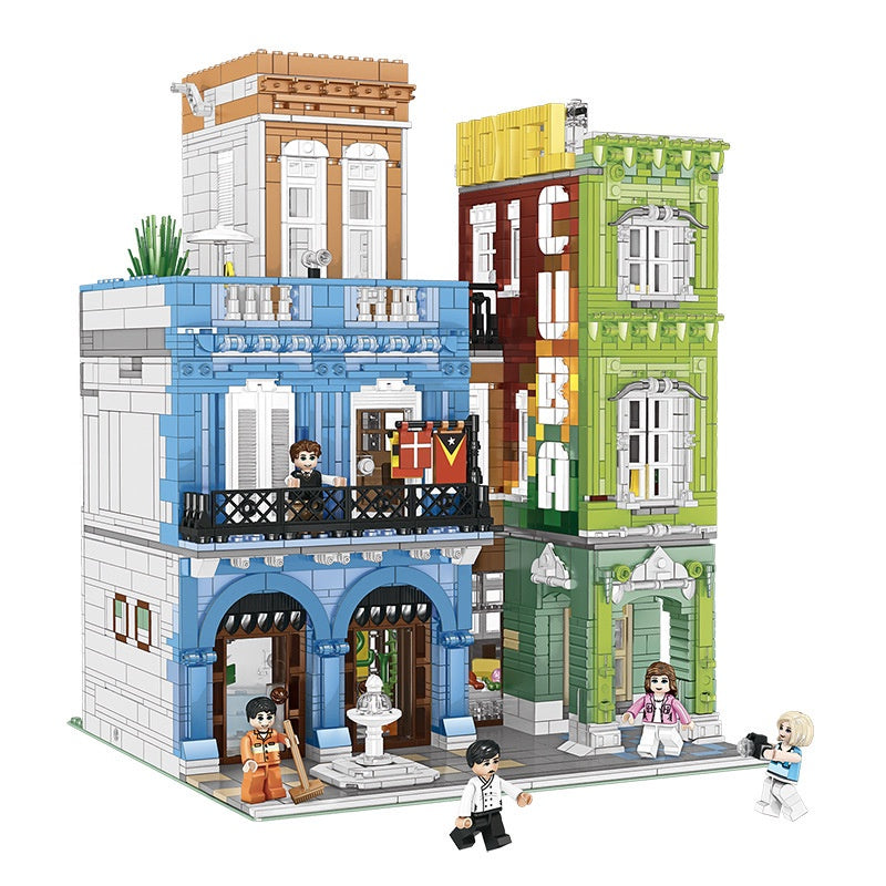 3959PCS MOC Micro Mini City Street Cuba Hotel Figure Model Toy Building Block Brick Gift Kids