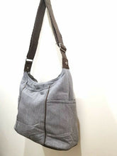 Load image into Gallery viewer, Thirty One Free To Be Carry All Purse Sling Travel Cross body bag 31 Gift in Grey Brushed Twill
