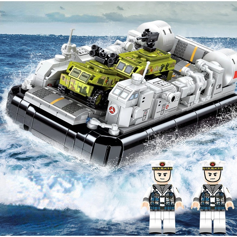 686PCS MOC Military Type 726 LCAC Yuyi Class Landing Craft Air Cushion Figure Model Toy Building Block Brick Gift Kids Compatible Lego