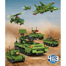 Load image into Gallery viewer, 545PCS Military WW2 4in3 Z-9 Tank Air Fighter Aircraft Helicopter Model Toy Building Block Brick Gift Kids Compatible Lego
