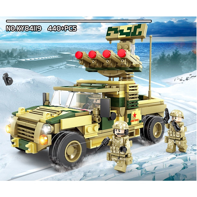 440PCS MOC Military WW2 Air Defense System Vehicle Car Figure Model Toy Building Block Brick Gift Kids Compatible Lego
