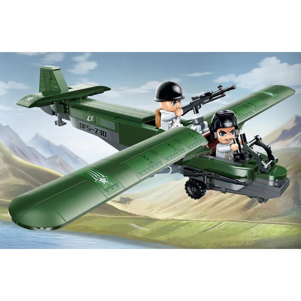 234PCS Military WW2 DFS-230 Assault Glider Figure Model Toy Building Block Brick Gift Kids Compatible Lego