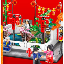 Load image into Gallery viewer, MOC Chinese New Year Scene Dragon Dance Garden Lantern Festival Model Figures Toy Building Block Brick Gift Kids
