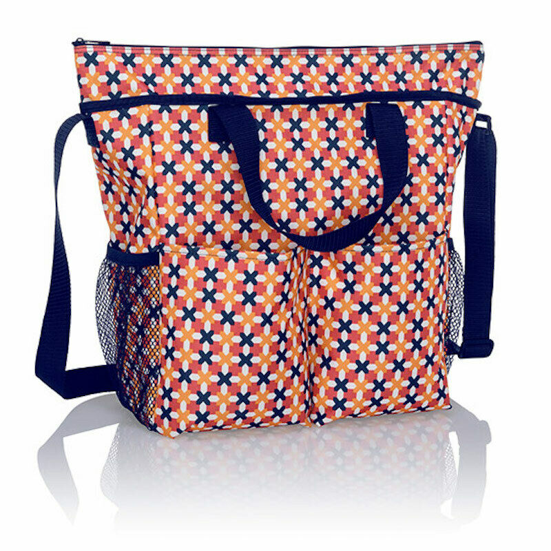 Thirty One Crossbody Organizing Utility Travel Mummy Tote Bag Zip Top 31 Gift in Tropical Twist