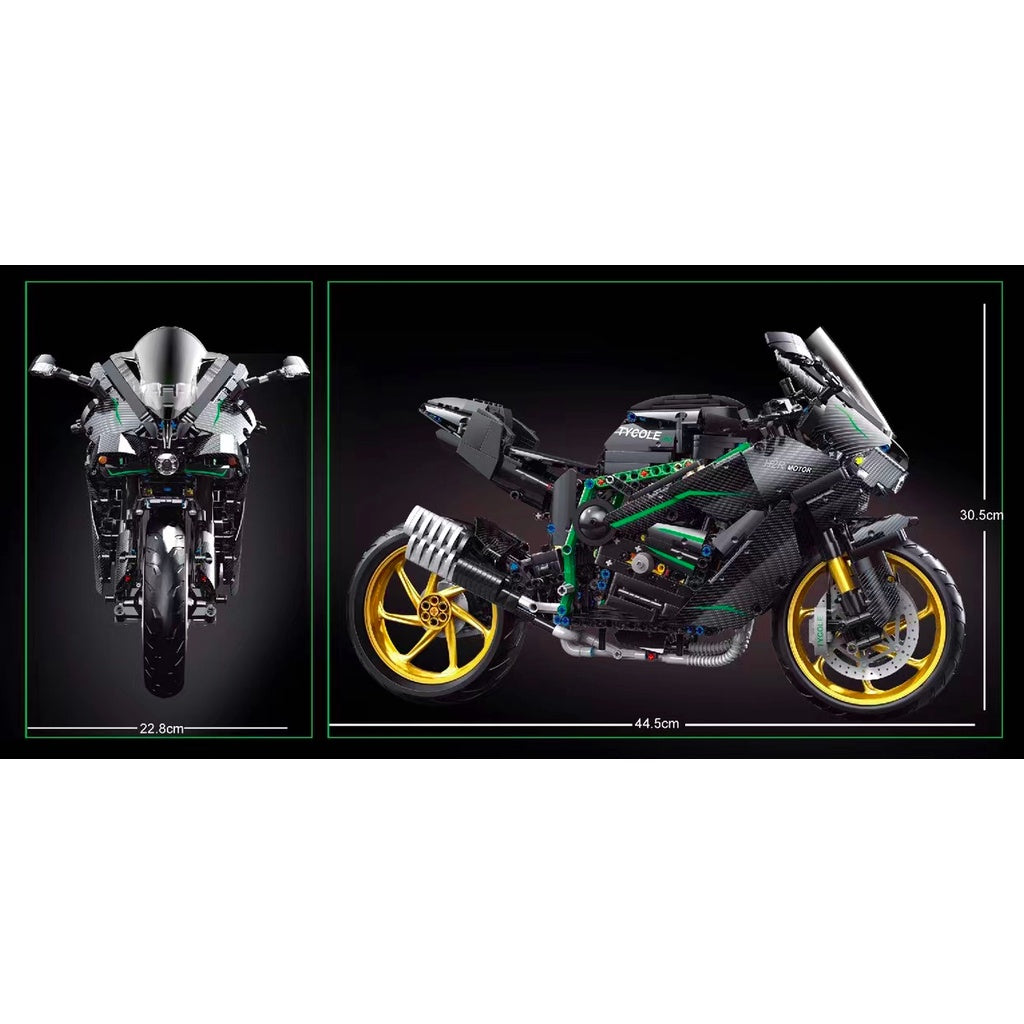 1858PCS MOC Technic Large H2R Motorcycle Motor Bike Model Toy Buildin –  mycrazybuy store
