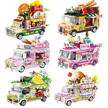 Load image into Gallery viewer, MOC Micro Mini Food Fruit Ice Cream Sushi Burger Vending Truck Car Model Toy Building Block Brick Gift Kids
