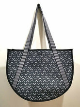 Load image into Gallery viewer, Thirty One Round Utility Tote Shoulder Mummy bag 31 Gift in Tip Top Chevron
