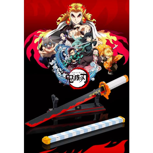 790PCS MOC Comic Nichirin Blade Demon Slayer Sword Model Toy Building Block Brick Gift Kids Compatible Lego