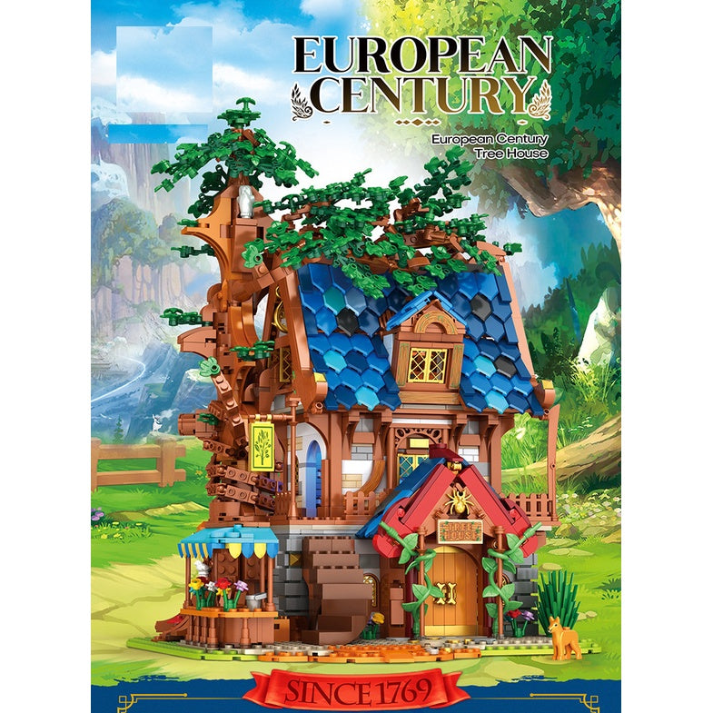 2566PCS MOC City Street European Century Tree House Model Toy Building Block Brick Gift Kids Compatible Lego
