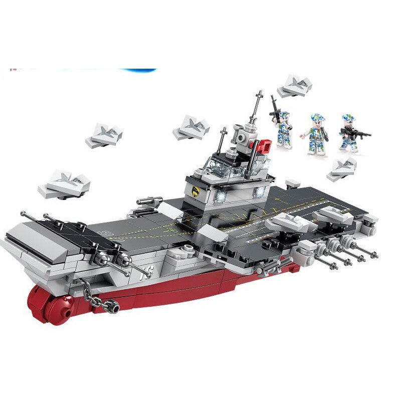 421PCS Military WW2 001 Liaoning Class Aircraft Carrier Figure Model Toy Building Block Brick Gift Kids Compatible Lego