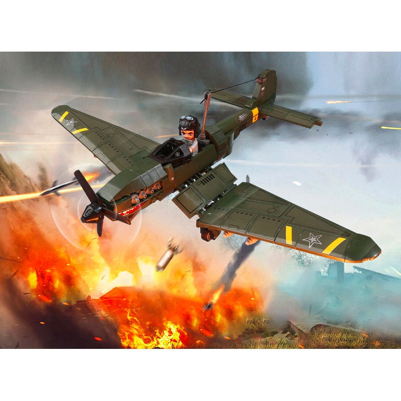 424PCS Military WW2 Stuka Junkers JU-87 Bomber Fighter Figure Model Toy Building Block Brick Gift Kids Compatible Lego